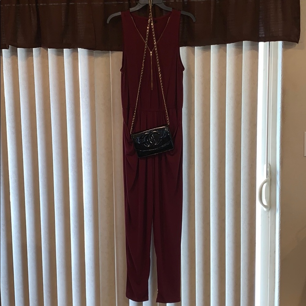 Burgundy jumpsuit - Picture 6 of 9